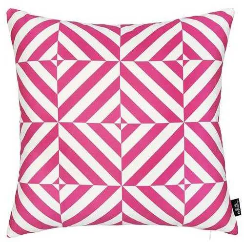 18"x18" Pink Geometric Diagram Decorative Throw Pillow Cover