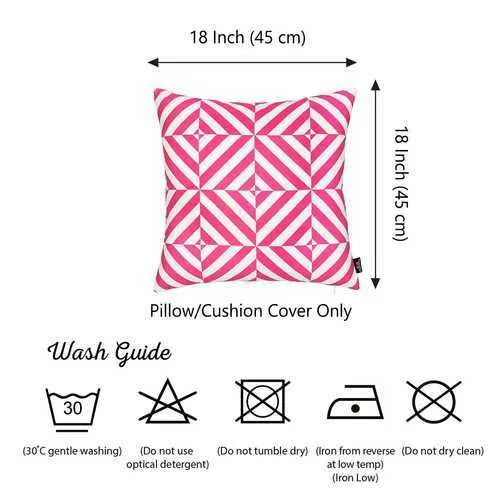 18"x18" Pink Geometric Diagram Decorative Throw Pillow Cover