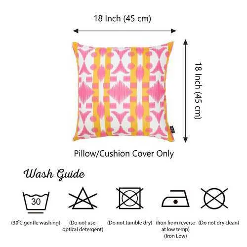 18"x18" Pink Ikat Decorative Throw Pillow Cover Printed