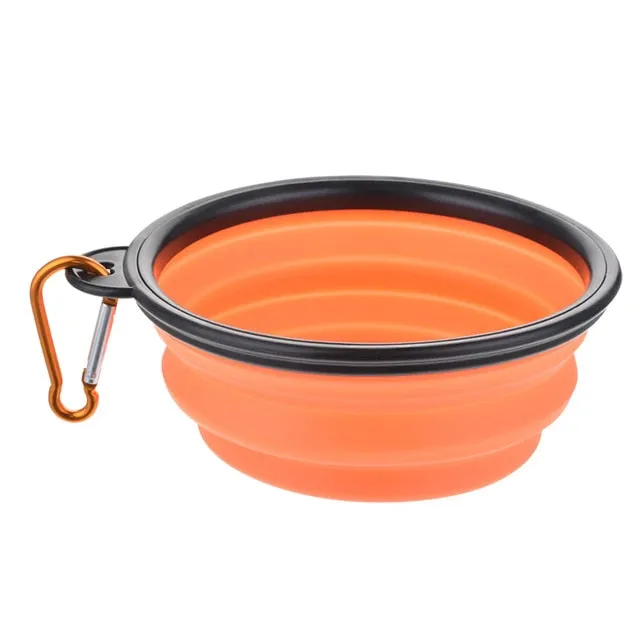 1Pcs Portable Travel Bowl Dog Feeder Water Food Container Silicone Small Mudium Dog Pet Accessories Folding Dog Bowl Outfit