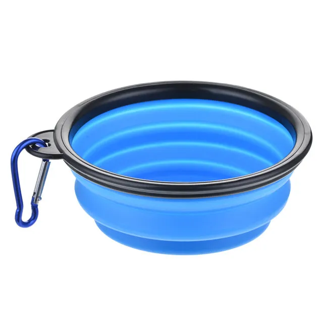 1Pcs Portable Travel Bowl Dog Feeder Water Food Container Silicone Small Mudium Dog Pet Accessories Folding Dog Bowl Outfit