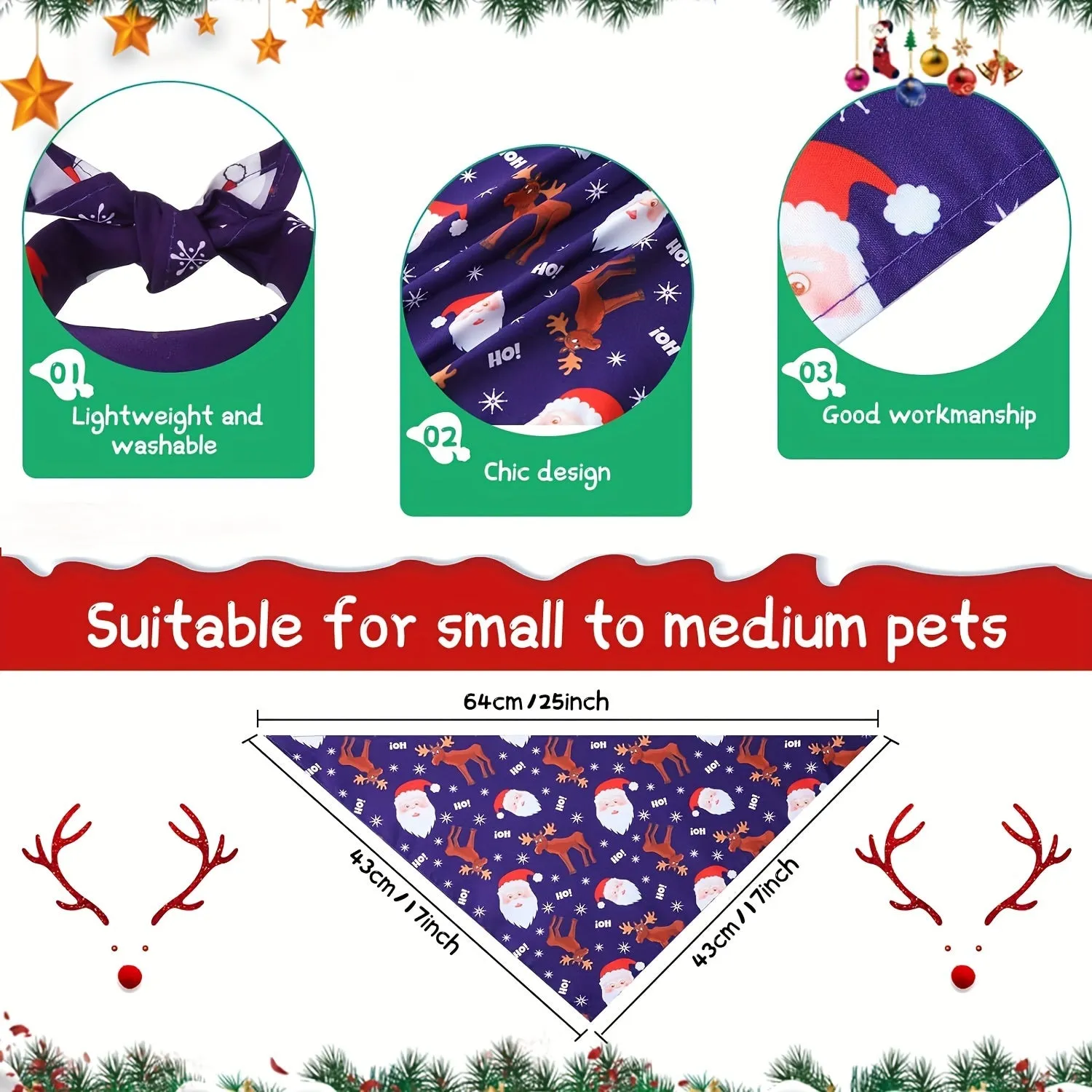 30-Pack Seasonal Holiday Pet Bandanas – Hand Wash Only Polyester Scarves for Dogs & Cats – All-Season Festive Neckwear for Small to Large Breeds – Woven Tether Style Pet Kerchiefs for Halloween, Christmas, & Thanksgivin