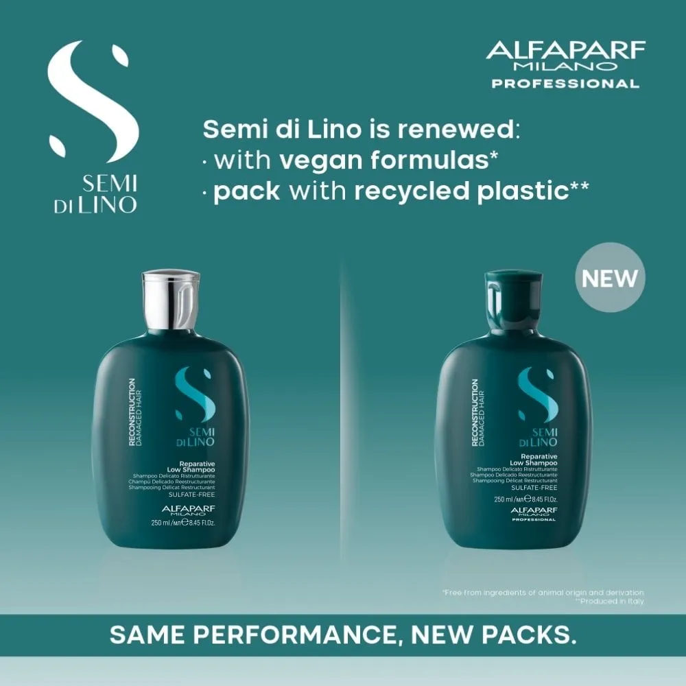 Alfaparf Milano Semi Di Lino Reconstruction Reparative Shampoo 250ml & Mask 200ml Twin