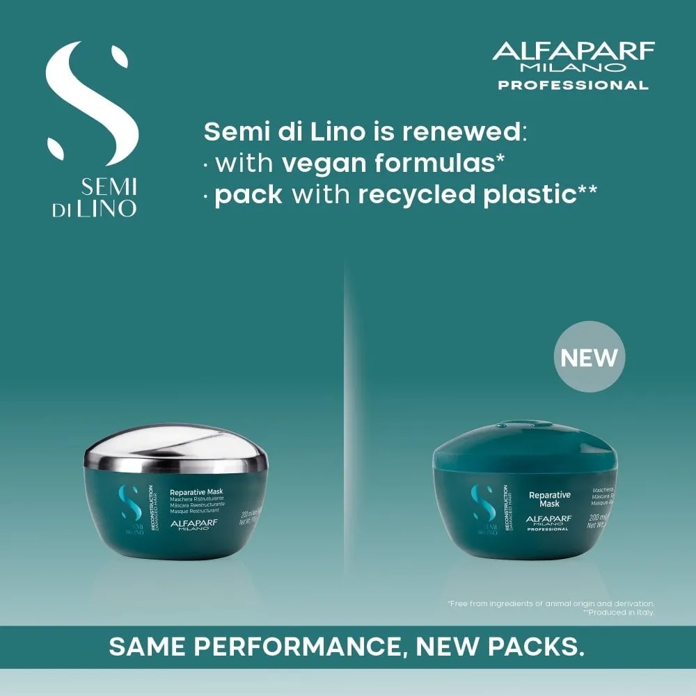 Alfaparf Milano Semi Di Lino Reconstruction Reparative Shampoo 250ml & Mask 200ml Twin