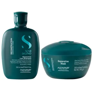 Alfaparf Milano Semi Di Lino Reconstruction Reparative Shampoo 250ml & Mask 200ml Twin