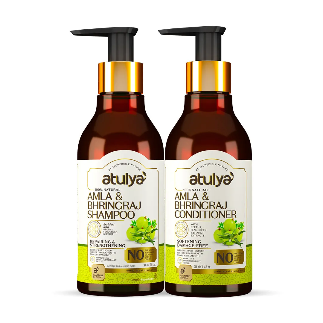 Atulya Amla & Bhringraj Shampoo & Conditioner Combo (300ml each) (Buy 3 Products & Get Rs.300 Off)