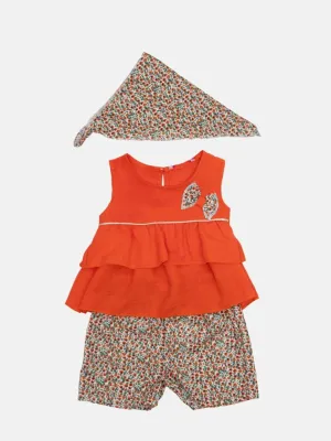 Baby Girl Marie French Collection 3-Piece Summer Set-Orange