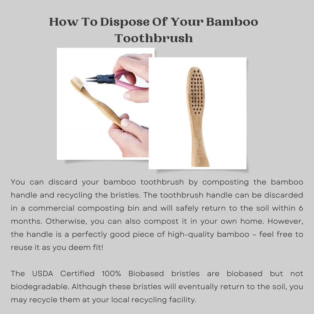 Bamboo Toothbrush - Bpa-Free, Vegan, Verified Non-Toxic - Adult