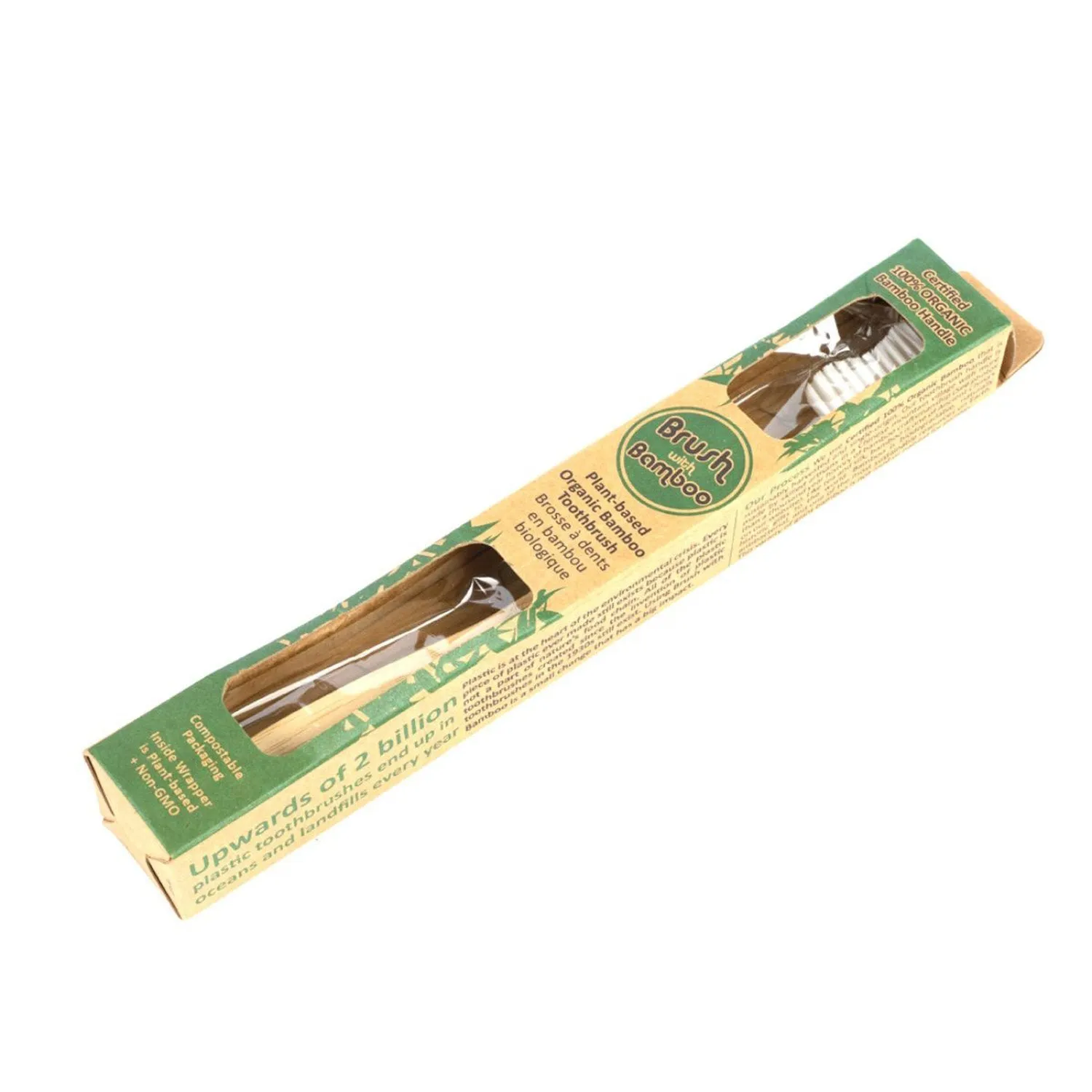 Bamboo Toothbrush - Bpa-Free, Vegan, Verified Non-Toxic - Adult