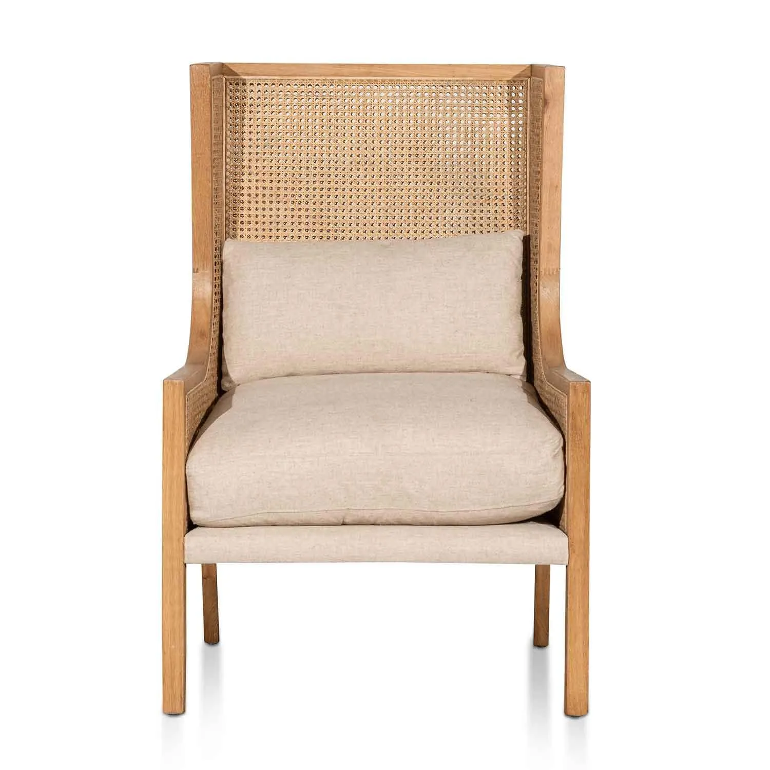 Calibre Wingback Rattan Armchair - Distress Natural - Sand White LC6398-CH