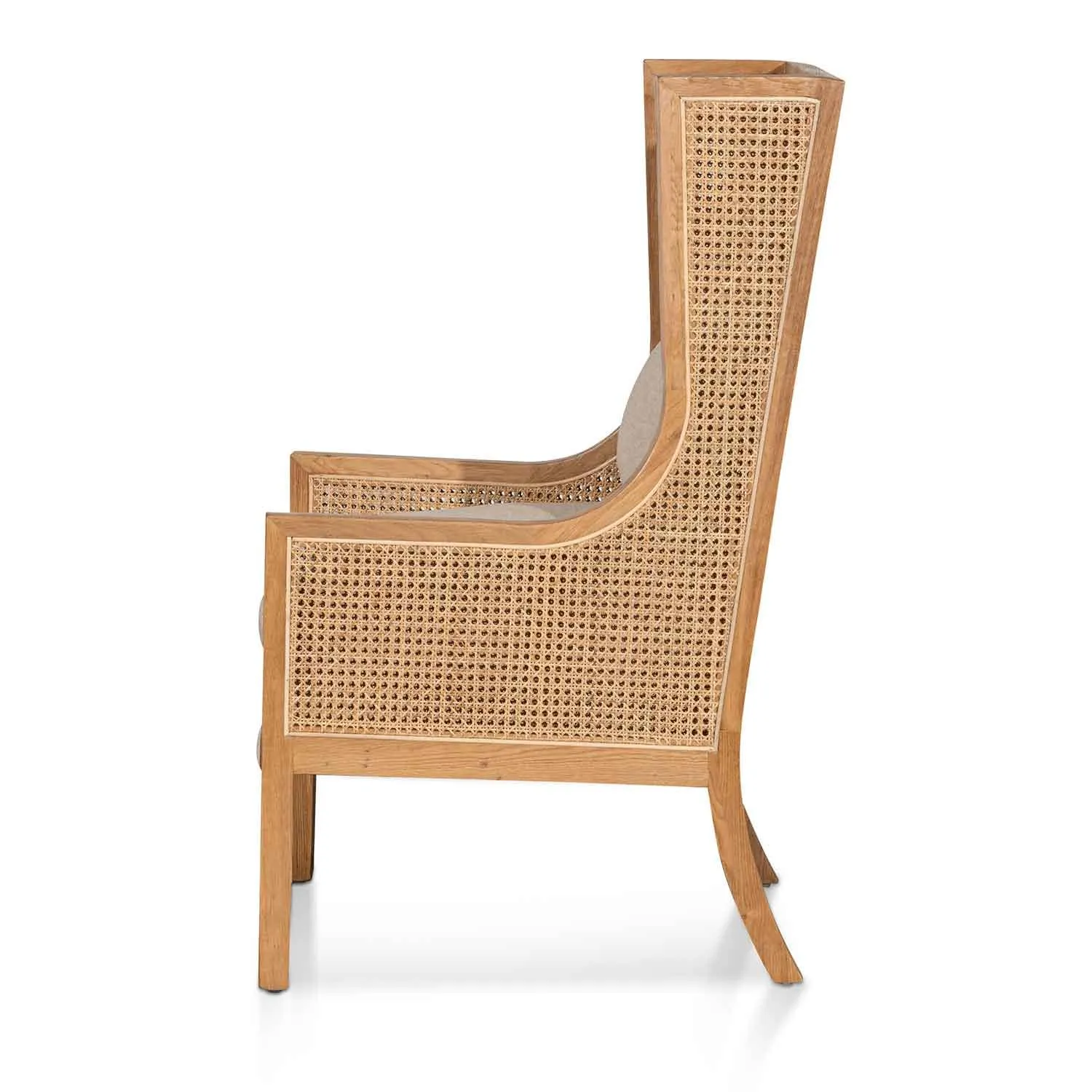 Calibre Wingback Rattan Armchair - Distress Natural - Sand White LC6398-CH