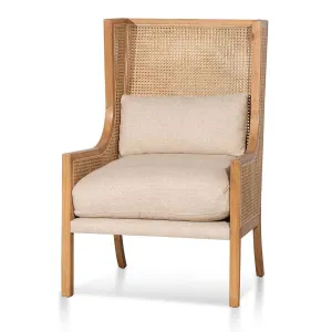 Calibre Wingback Rattan Armchair - Distress Natural - Sand White LC6398-CH