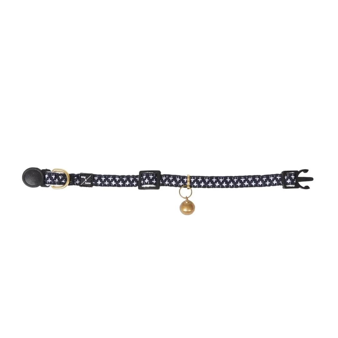 Cat Collar -  Hemp - Navy Cross Print