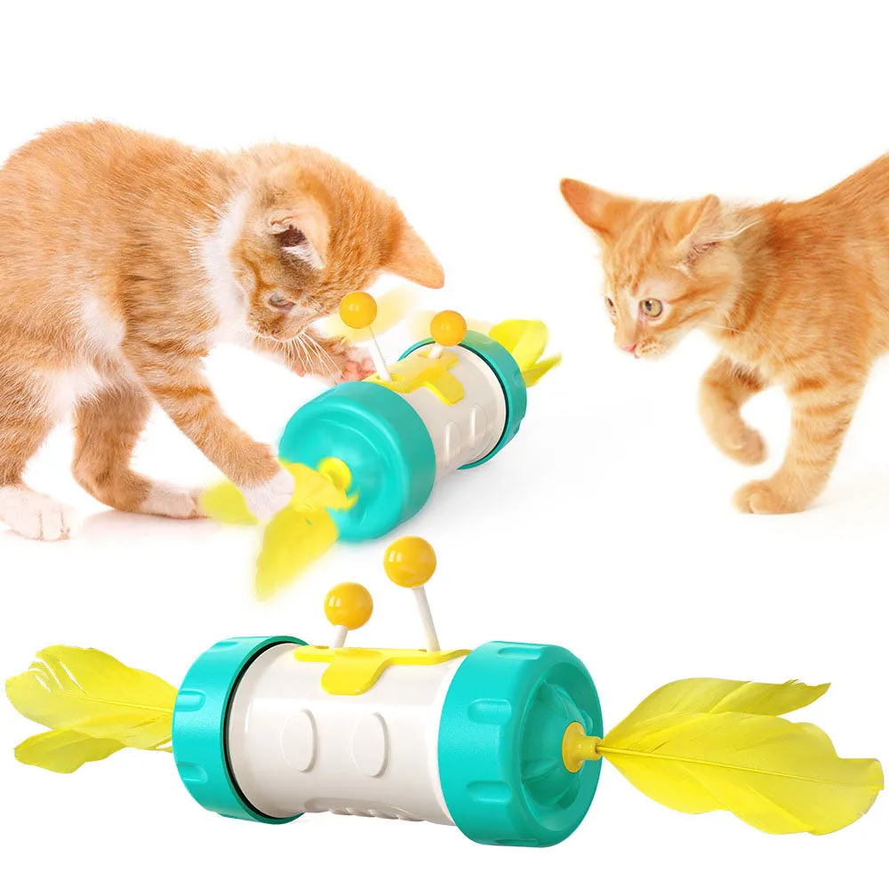 Cat Stick Feather Tumbler Toy