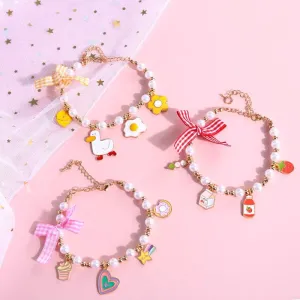 Cat Strawberry Pearl Necklace