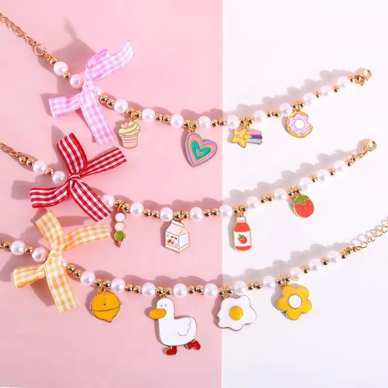 Cat Strawberry Pearl Necklace