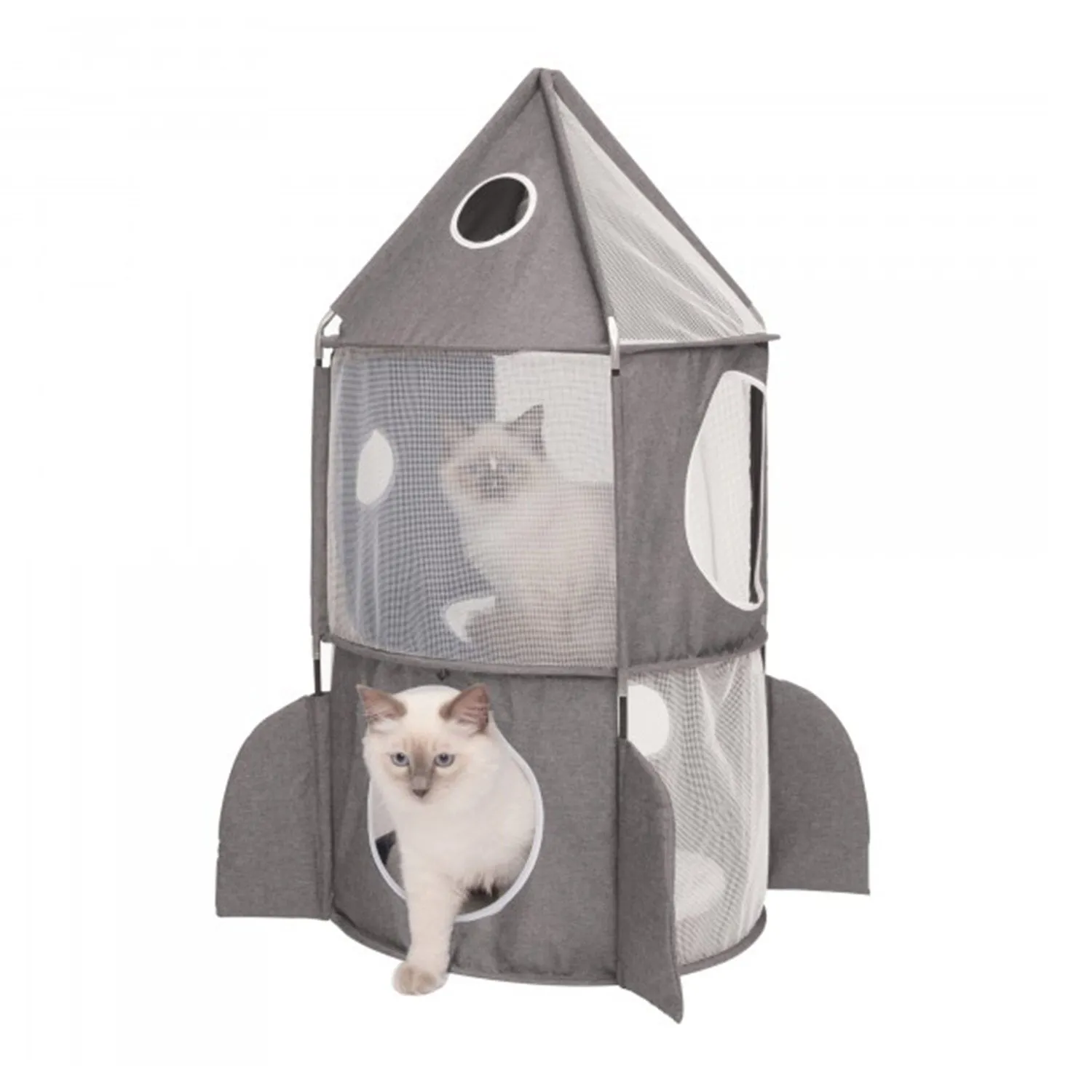 Catit Vesper Rocket 3-Level Cat Home Grey 90x90x50cm