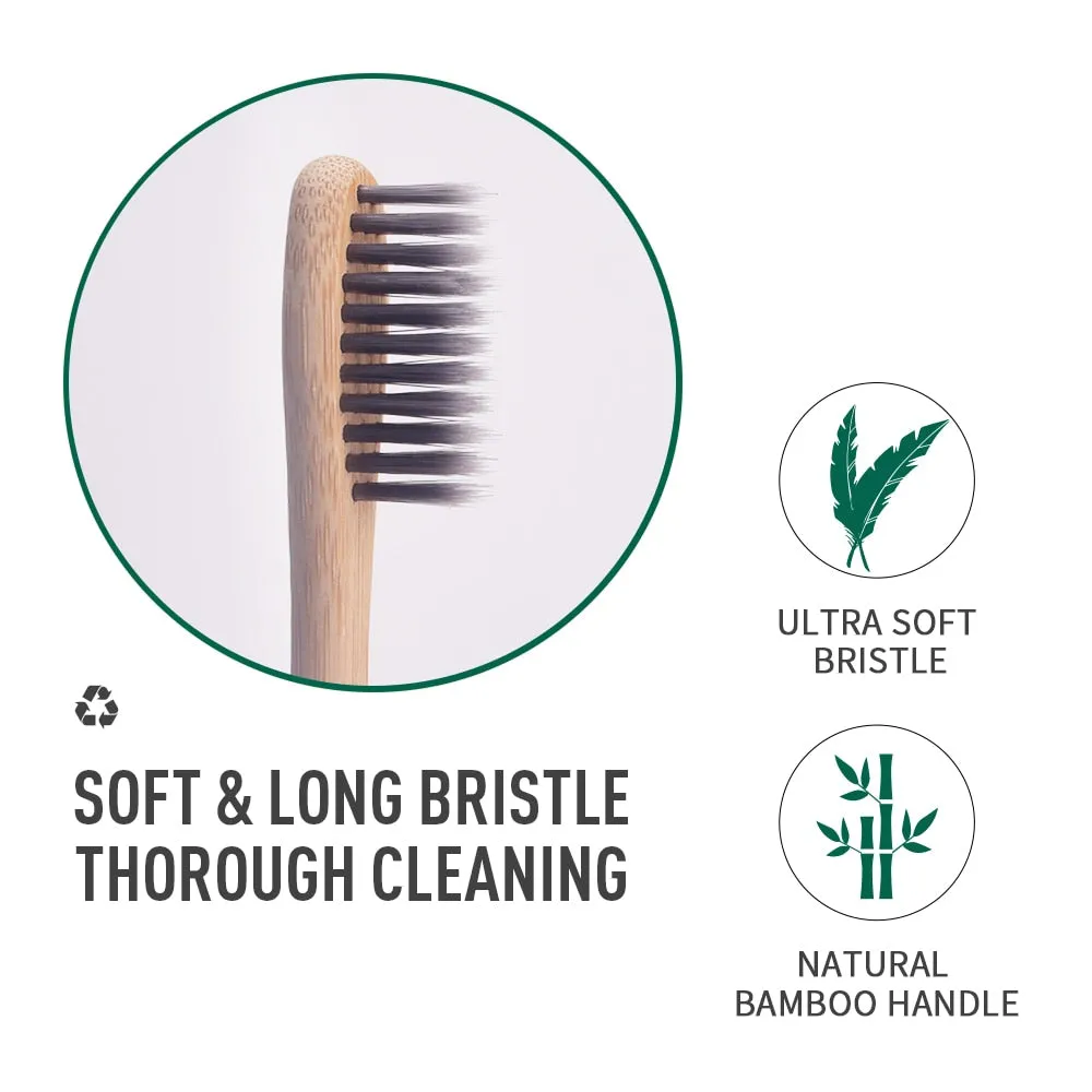 Charcoal Bamboo Toothbrush 12pcs