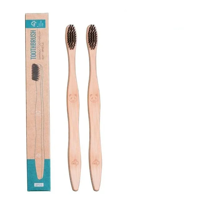 Charcoal Bamboo Toothbrush 12pcs