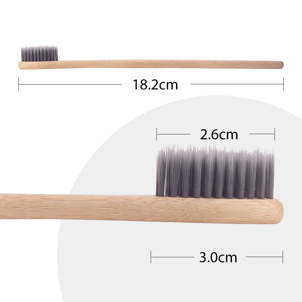 Charcoal Bamboo Toothbrush 12pcs