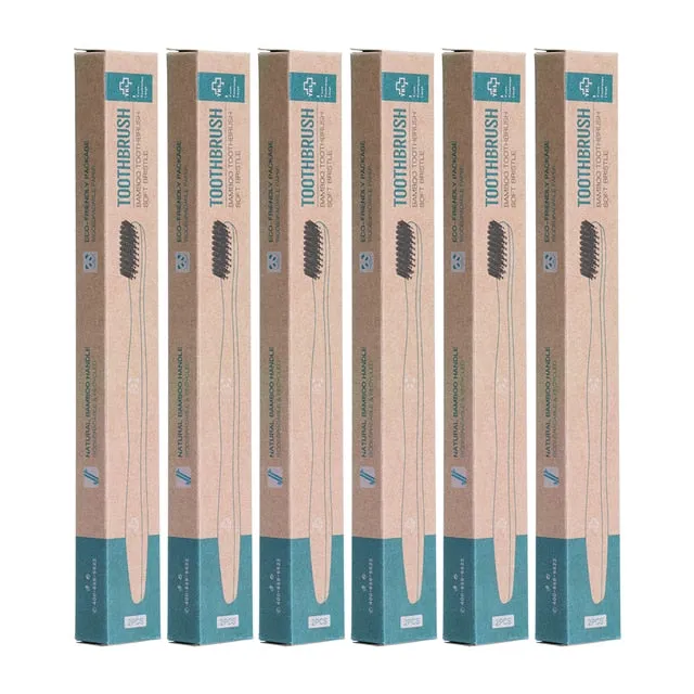 Charcoal Bamboo Toothbrush 12pcs