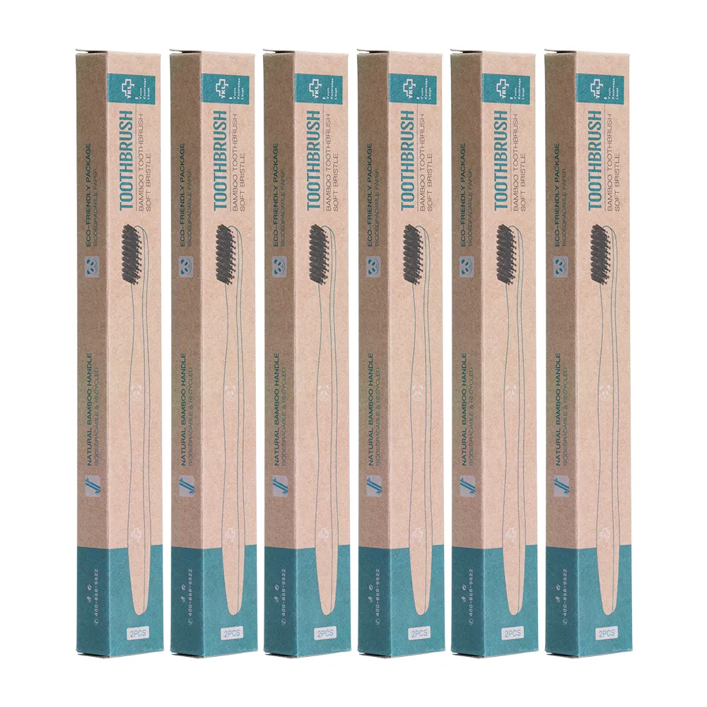 Charcoal Bamboo Toothbrush 12pcs