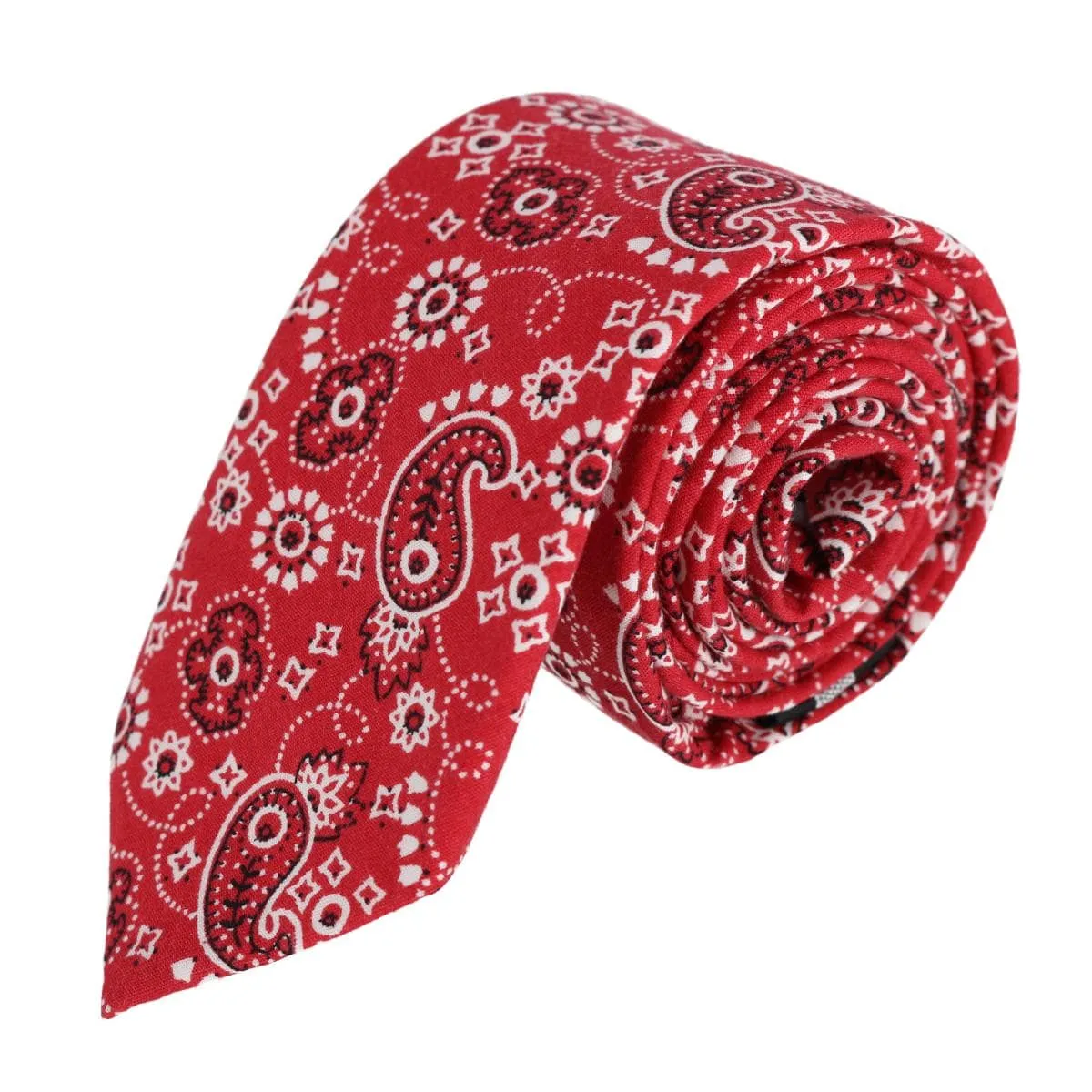 CTM® Men's Cotton Bandana Print Tie