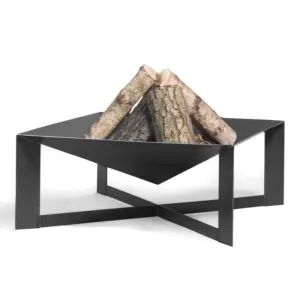 Cuba Square Fire Bowl Pit 70cm - Cook King Garden and Outdoor Patio Entertaining Portable Metal Square Fire Bowl