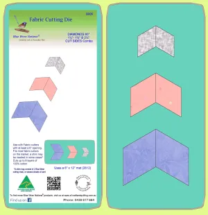 Diamonds 60° for Paper piecing 1¼, 1¾", 2¼  " cut sides - 8006 - includes cutting mat