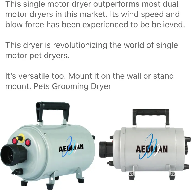 Dog Grooming Pet Dryer Aeolus Aeolian Single Motor - outperforms most dual motors 2800W