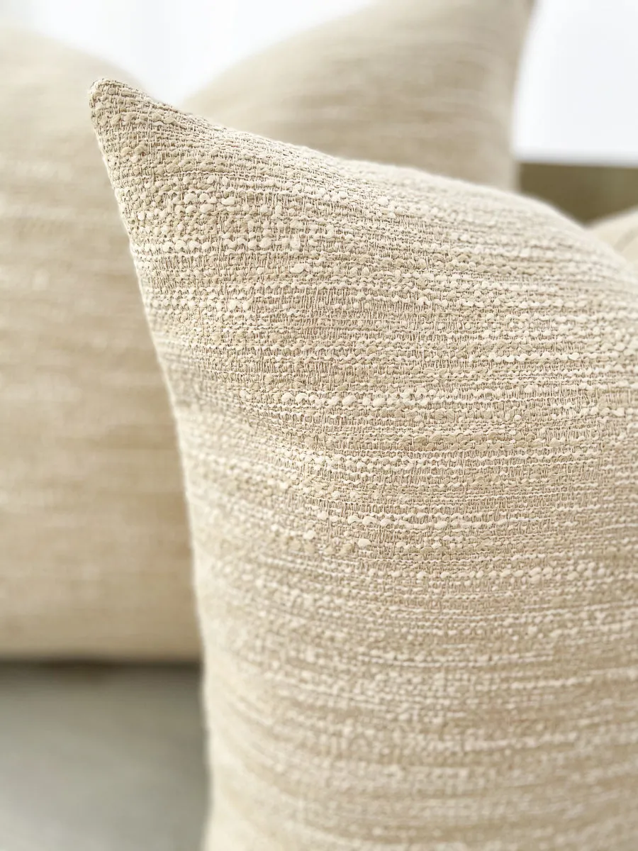 Dreamy Weave Beige Outdoor Pillow