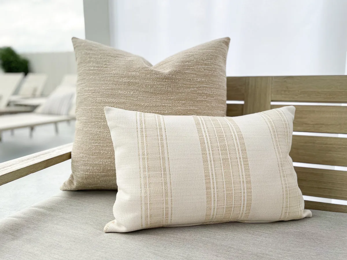 Dreamy Weave Beige Outdoor Pillow