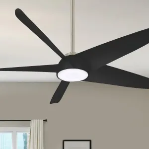 Ellipse LED 60" Black Coal Smart Ceiling Fan with Light and Remote