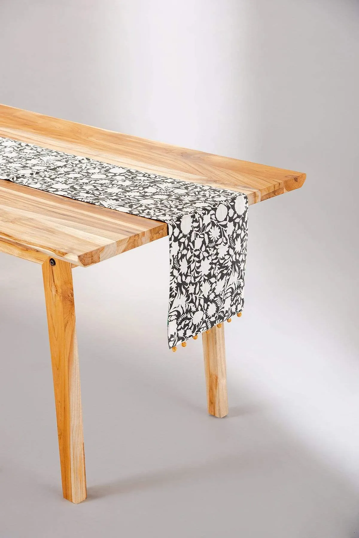 Flora Charcoal Table Runner