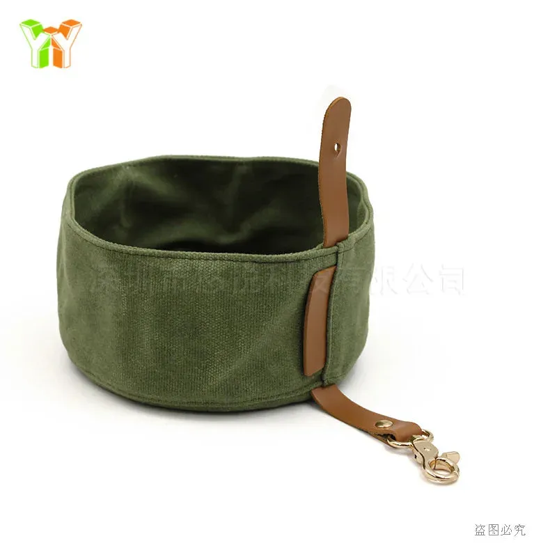 Foldable Canvas Dog Bowl for Travel - Large Capacity