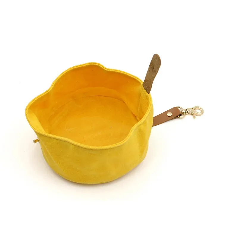 Foldable Canvas Dog Bowl for Travel - Large Capacity