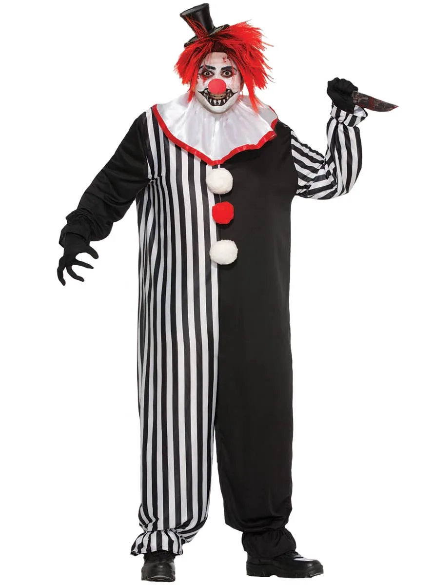 Freaky Evil Clown Mens Plus Size Halloween Costume