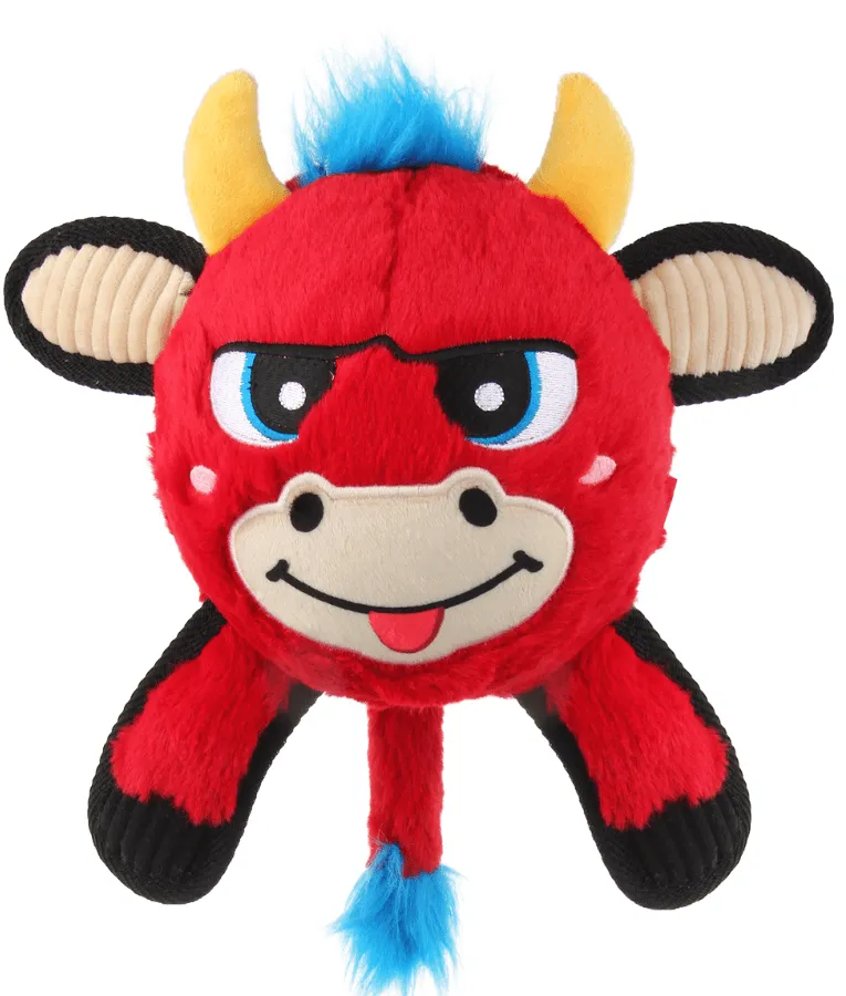 GiGwi Jumpball Plush Red Bull Plush/PVC