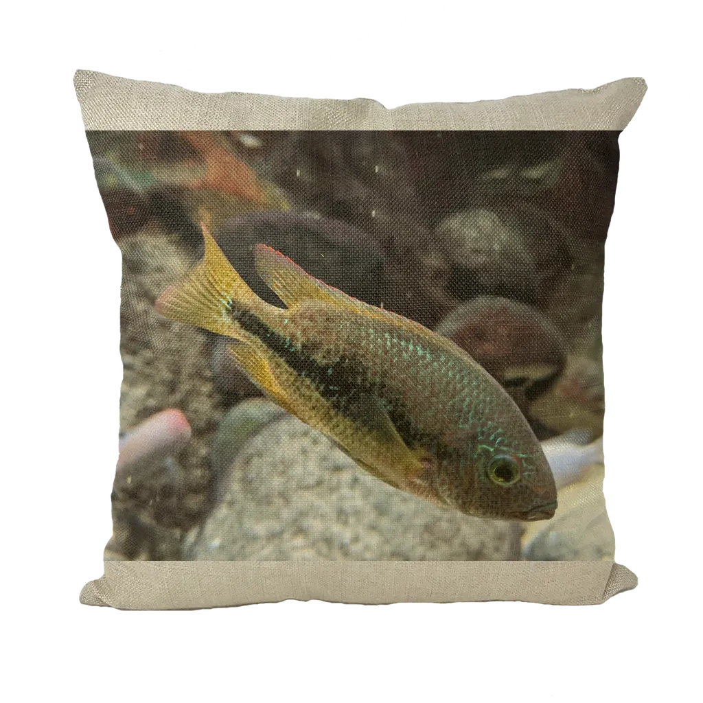 Green Orange Fish Throw Pillows