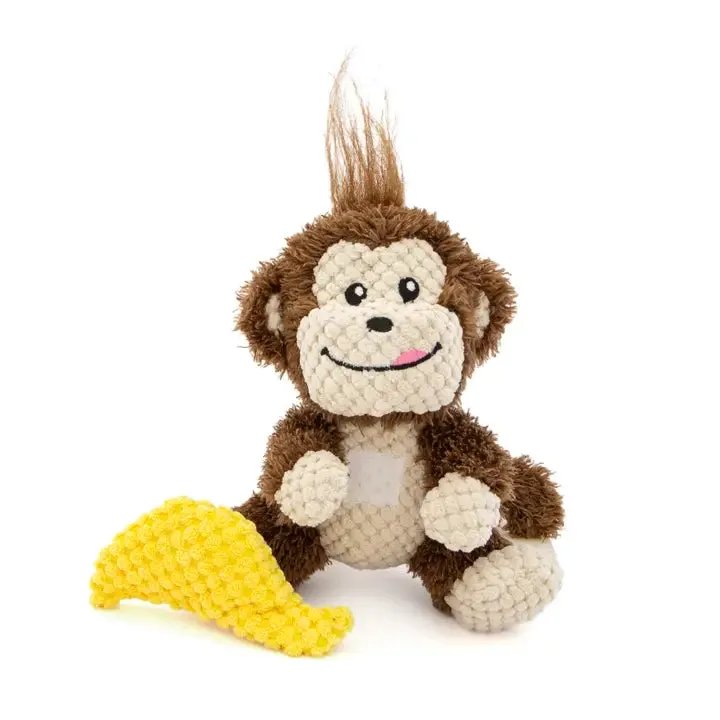 Guru Pet Loveys Monkey Plush Dog Toy