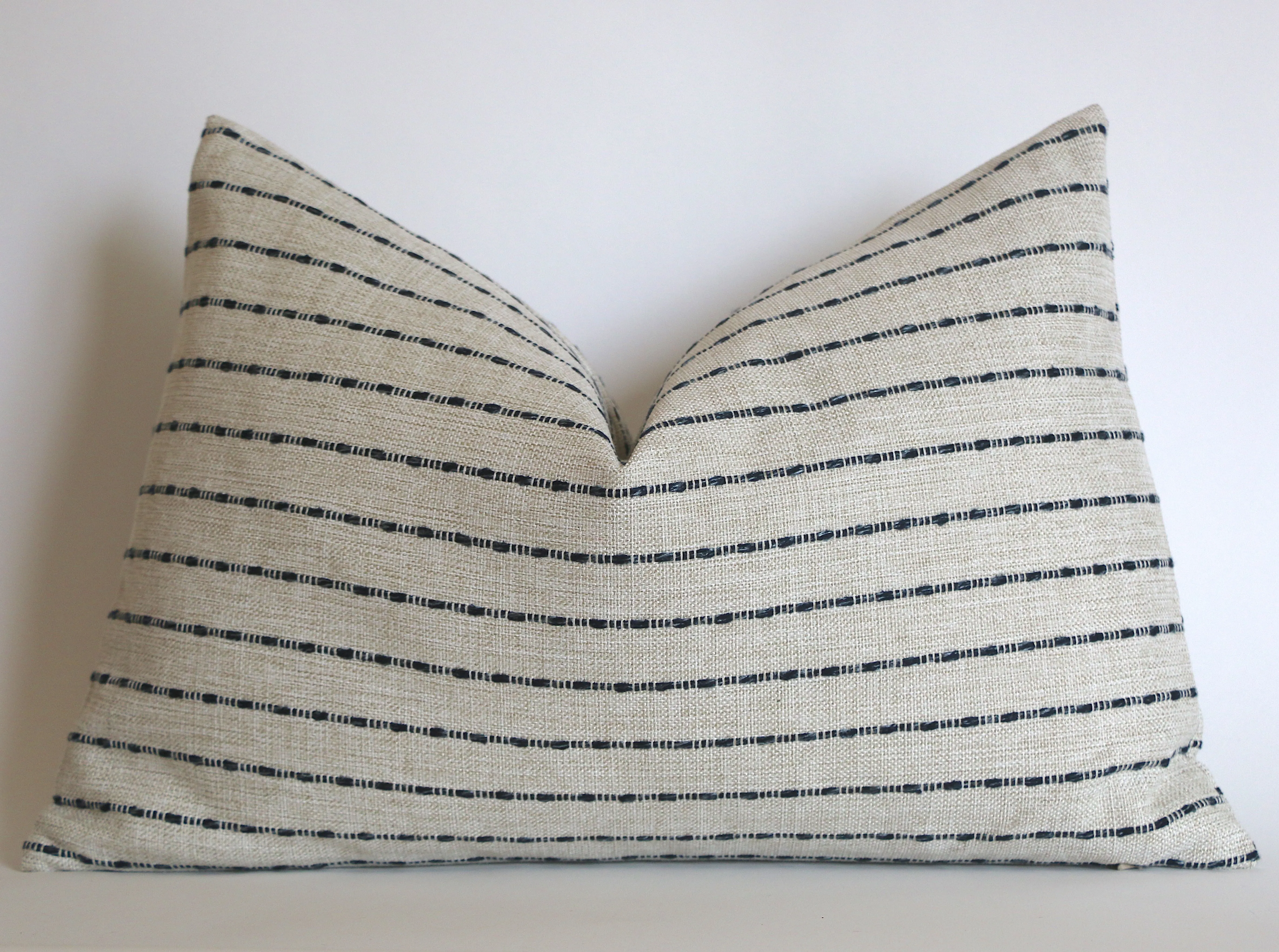 Indigo Farmhouse Collection: Navy Pillow Cover / Vintage Style Pillow Cover / Striped Performance Pillow Cover