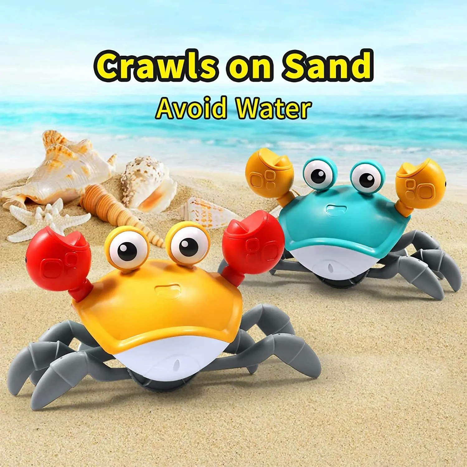 Interactive Crab Toy for Babies Creative Crawling Crab Escape Electronic Toys Animal Pet Runaway Musical Toys Gifts Dropshipping