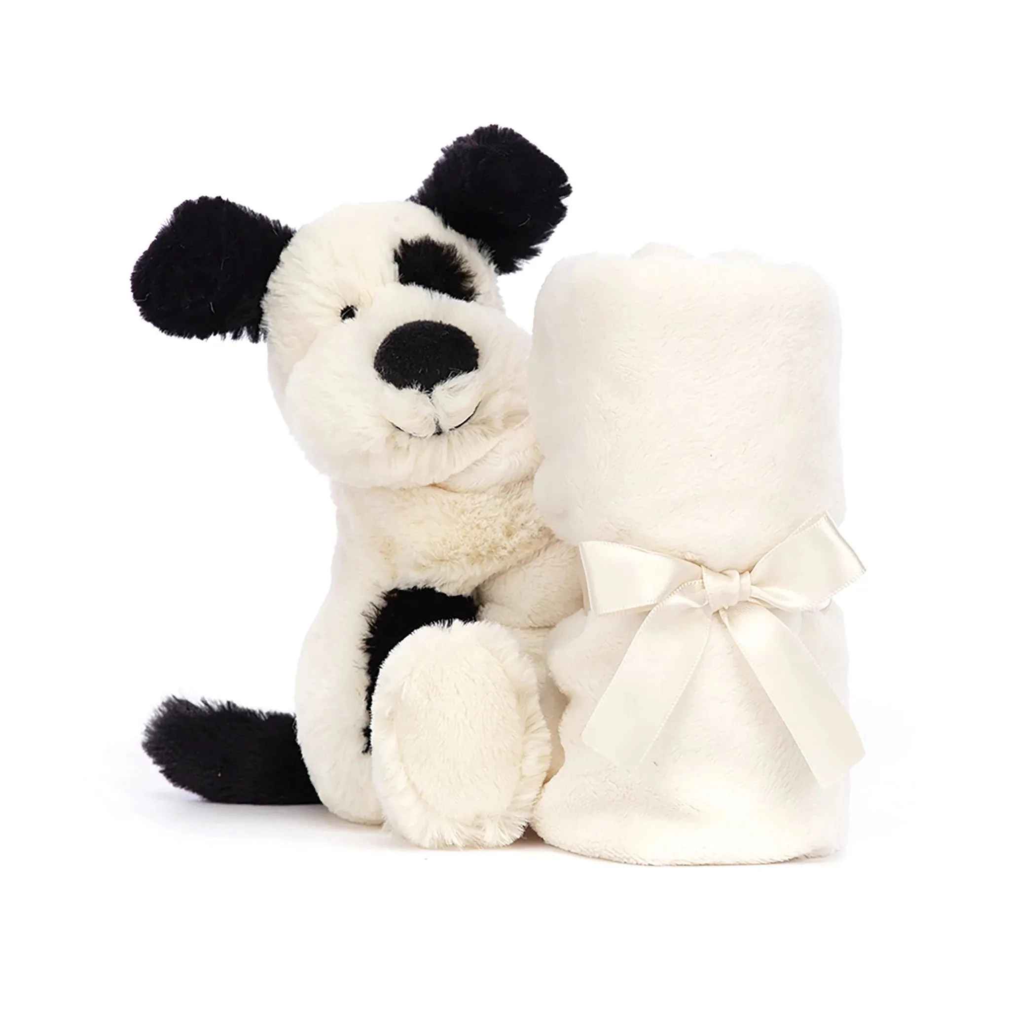 Jellycat Bashful Black & Cream Puppy Comforter