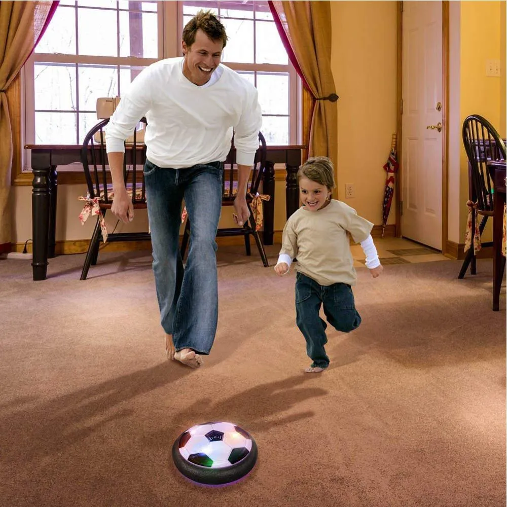 Kids Hover Soccer Ball On Air Cushion with LED Lights and Music for Playing Outdoors and Indoors