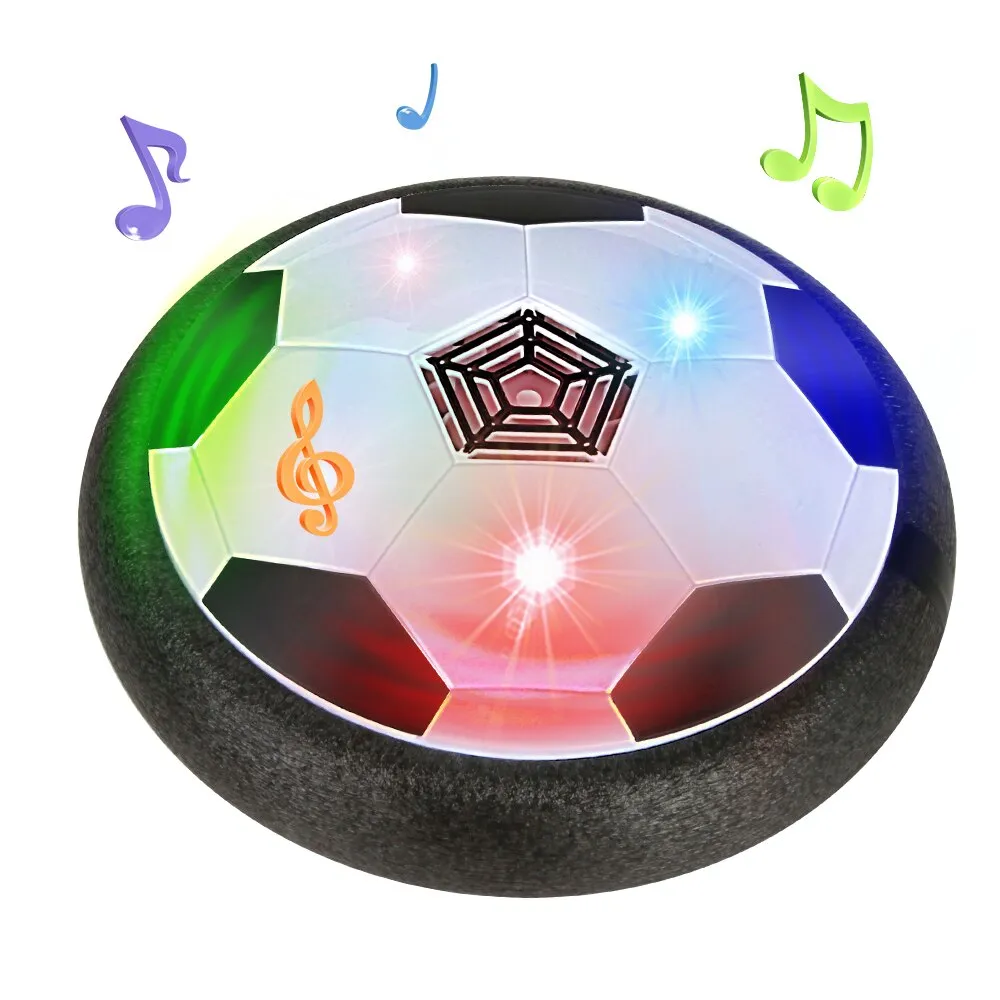 Kids Hover Soccer Ball On Air Cushion with LED Lights and Music for Playing Outdoors and Indoors