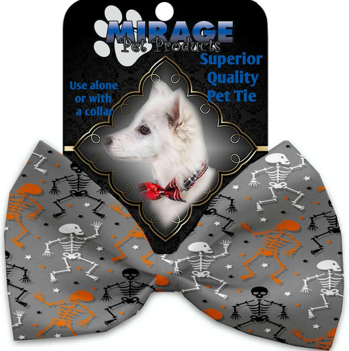 Mirage Pet 1331-VBT Skeletons Dancing Pet Bow Tie Collar Accessory wit