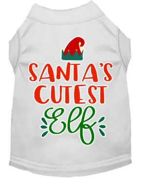 Mirage Pet 51-408 WTXL Santas Cutest Elf Screen Print Dog Shirt, W