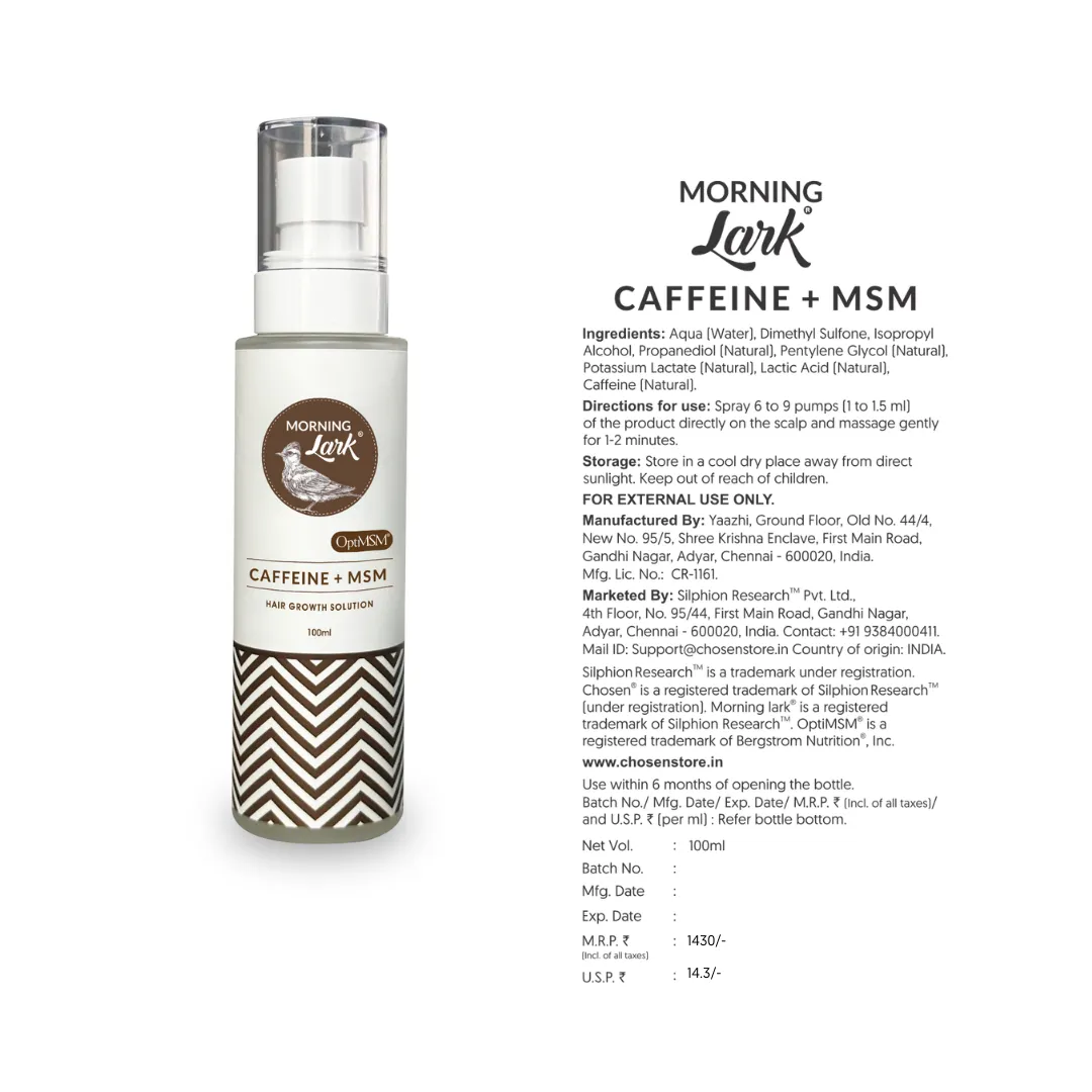 Morning Lark® Caffeine   MSM Hair Growth Solution