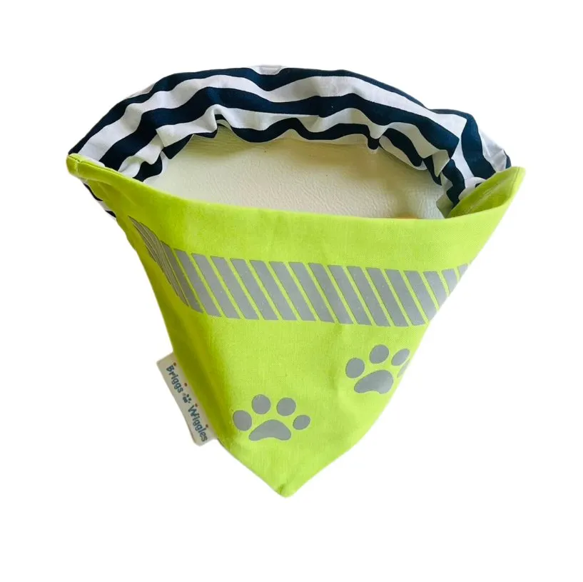 Neon Green Safety Reflective Dog Bandana