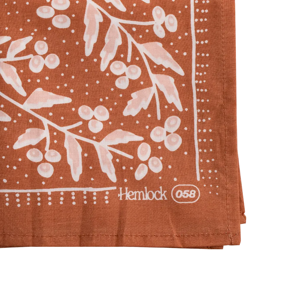 No. 058 Terra Cotta Floral Bandana